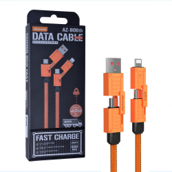  4 in 1 Type C Fast Charging USB Cable 65W  – Orange