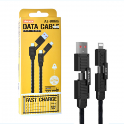  4 in 1 Type C Fast Charging USB Cable 65W - Black