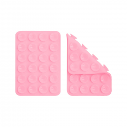   Silicone Suction Cups Phone Holder Mount for iPhone/Android - Pink