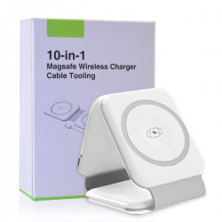  10 in 1 Foldable Portable Magnetic Phone Charger and Multi USB Adapters – White
