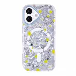   Floral MagSafe Case for iPhone 16 – White Magnetic Flower Cover
