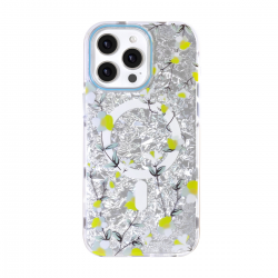  Floral MagSafe Case for iPhone 16 Pro – White Magnetic Flower Cover