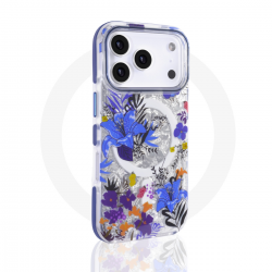  Floral MagSafe Case for iPhone 17 Pro Max – Blue Magnetic Flower Cover