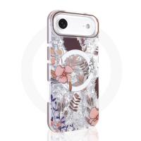  Floral MagSafe Case for iPhone Air – Brown Magnetic Flower Cover
