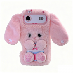  iPhone 17 Air Rabbit Case – Long-Eared Plush Bunny Cover Pink