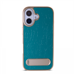iPhone 17 Leather Case Green, Genuine SYL Cowhide, Magnetic Kickstand