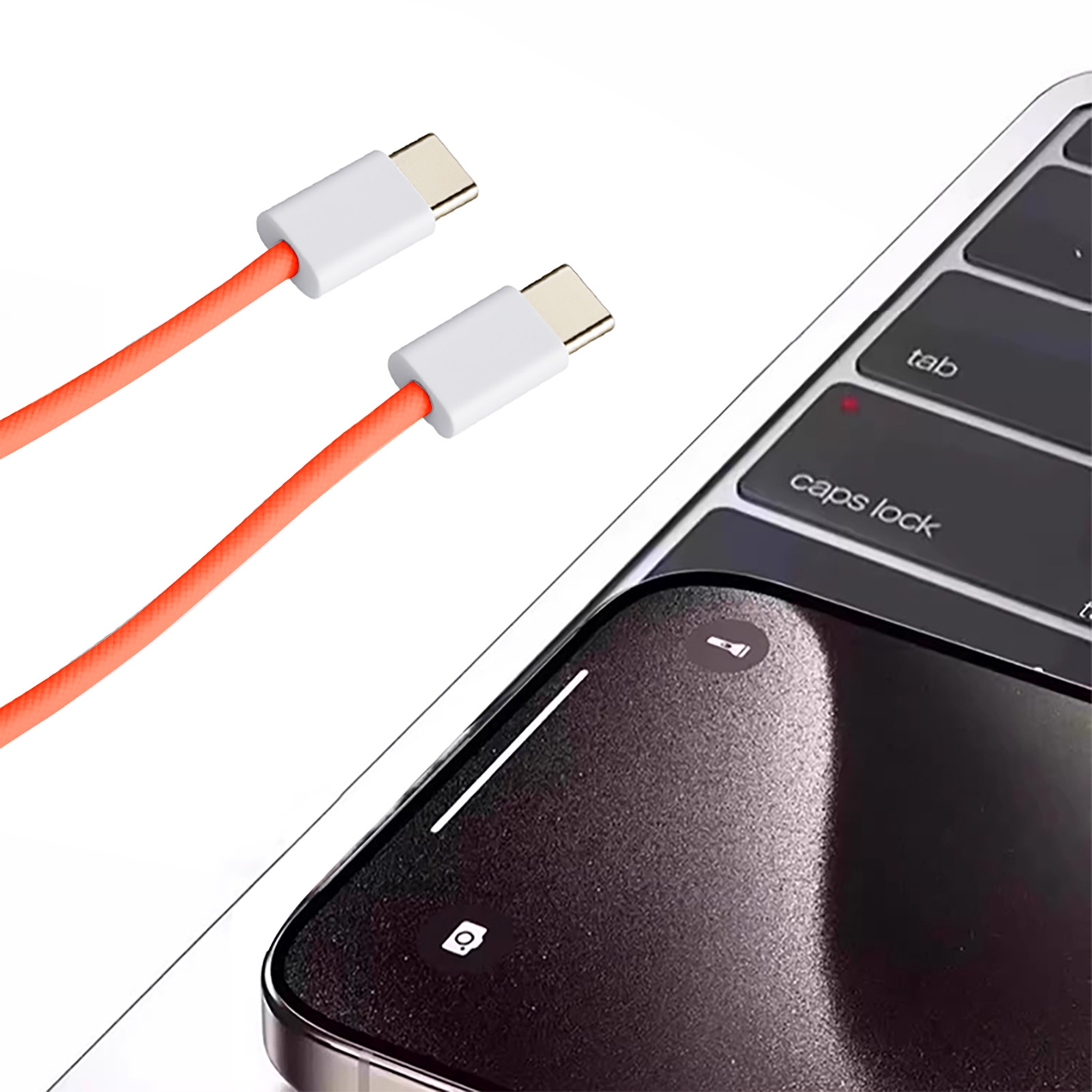 Hermes orange USB-C cable with SIM eject pin