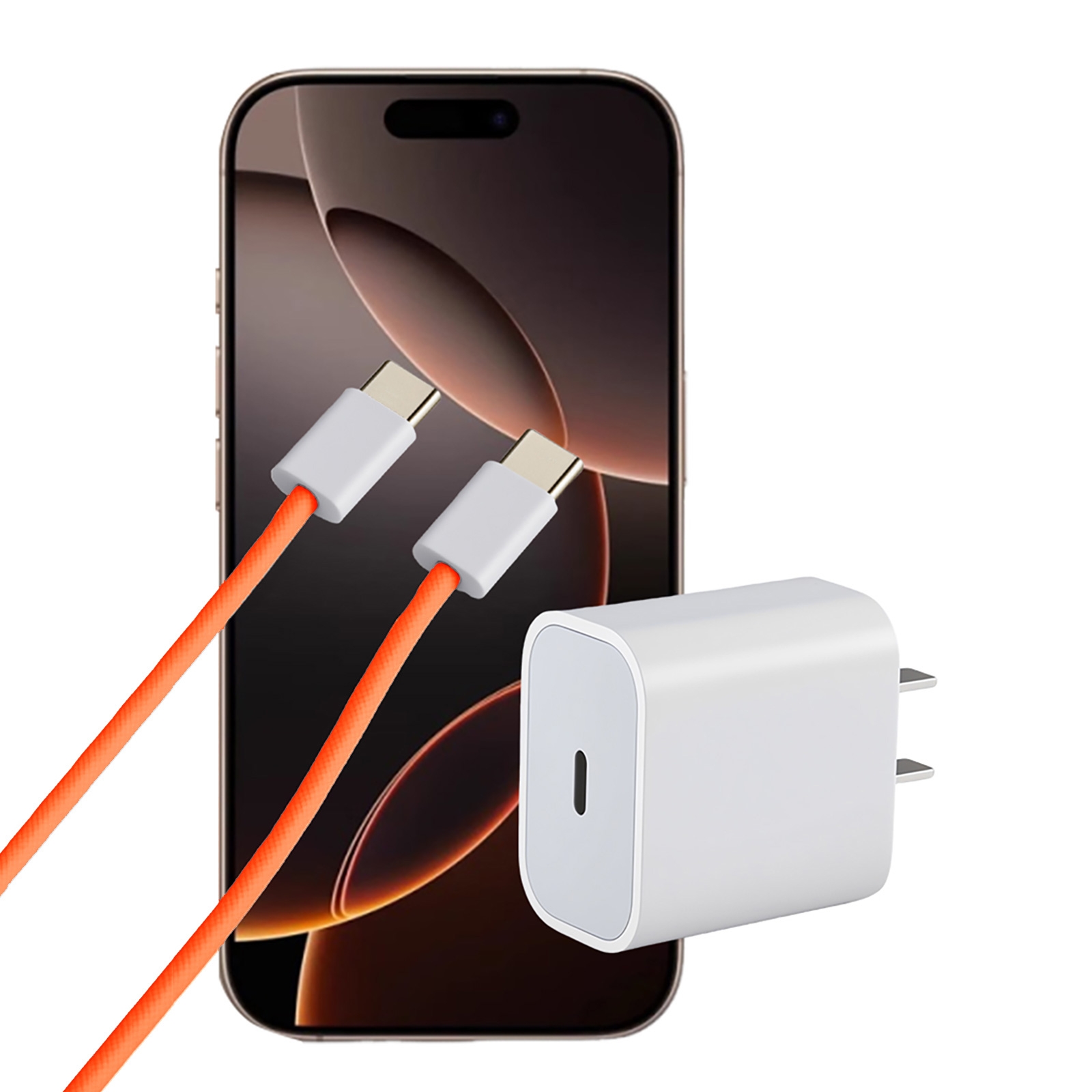 gold plated USB-C connector braided cable