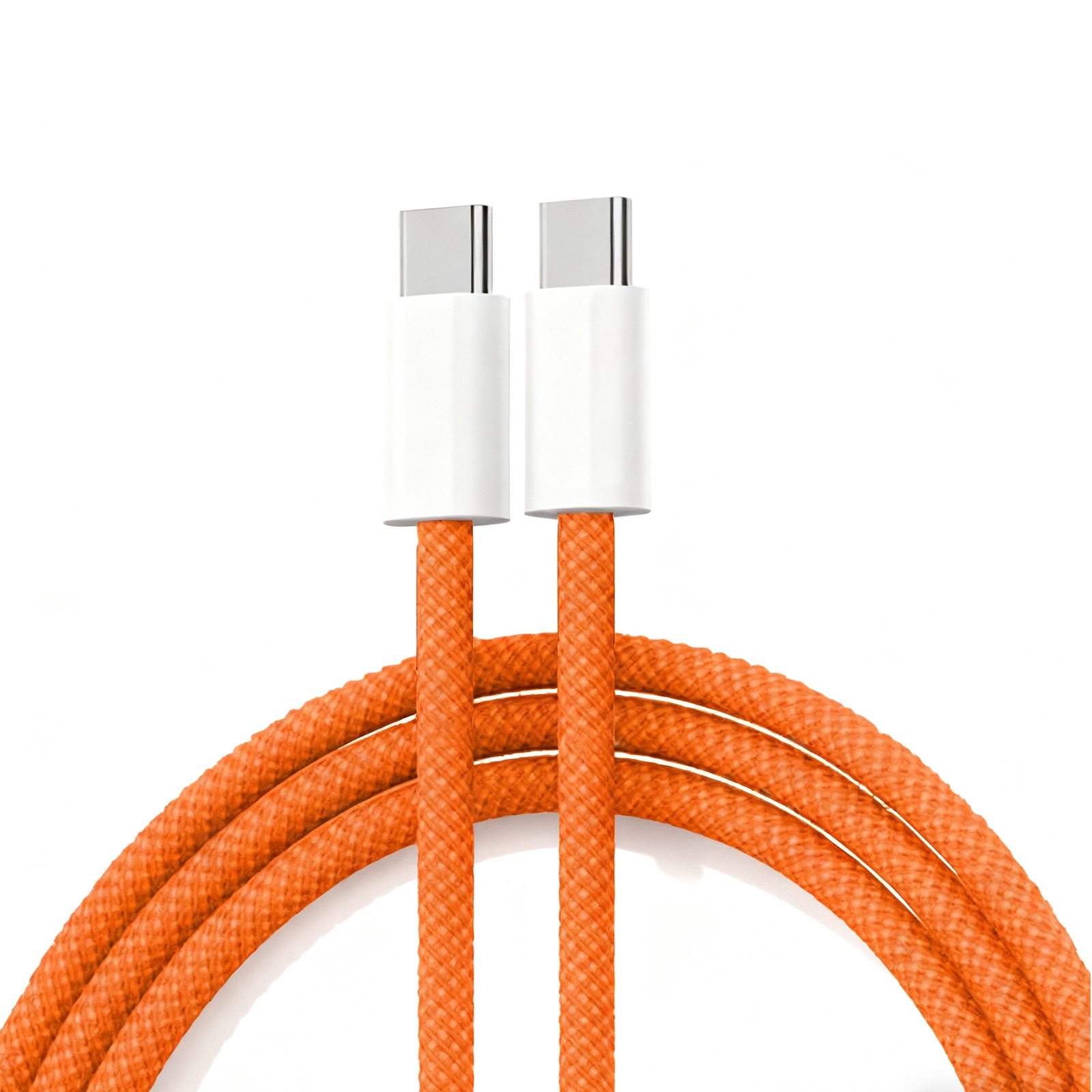 60W braided USB C cable orange