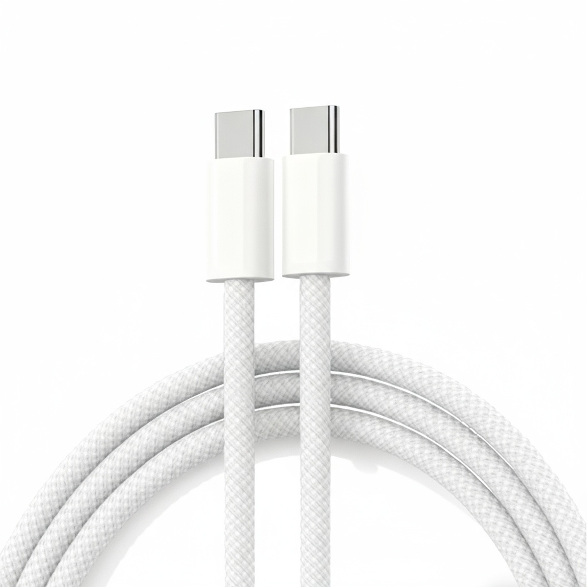 60W braided USB C cable white