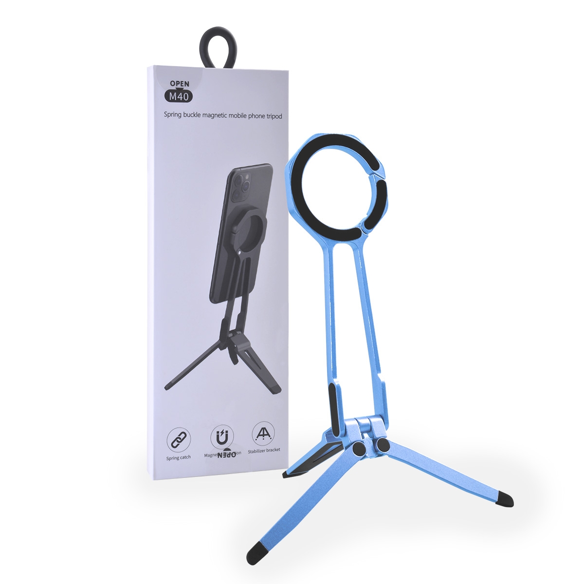 magnetic phone tripod blue