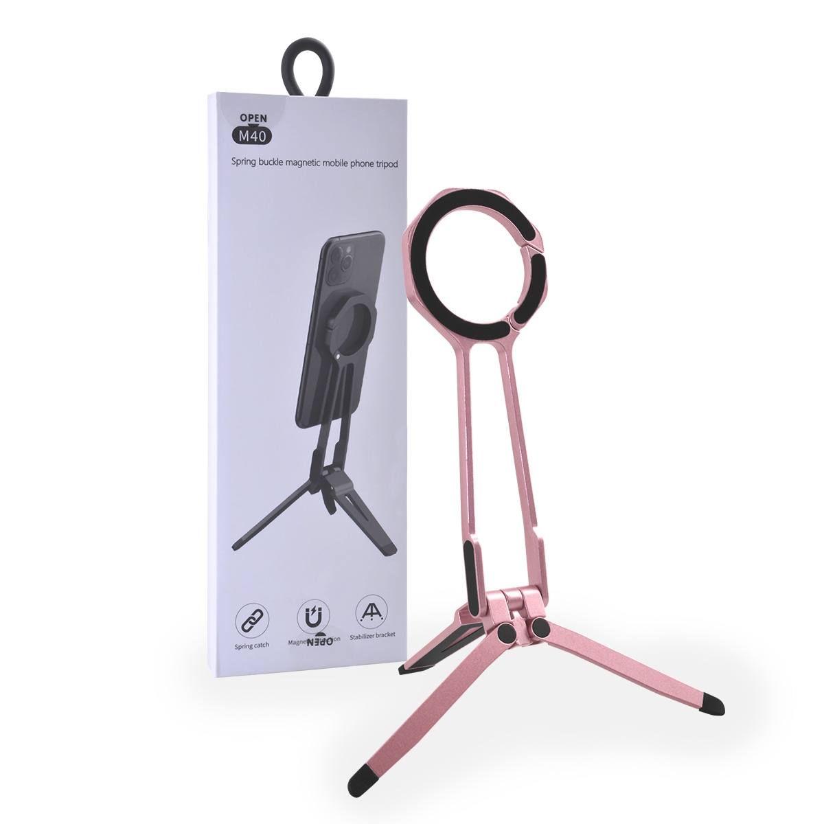 Pink magnetic phone tripod