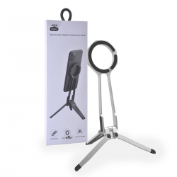 Silver magnetic phone tripod