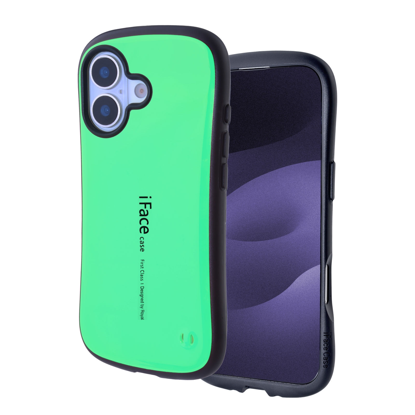 Protective Glossy Case for iPhone 17 Cushioned Curved Edge Design Green