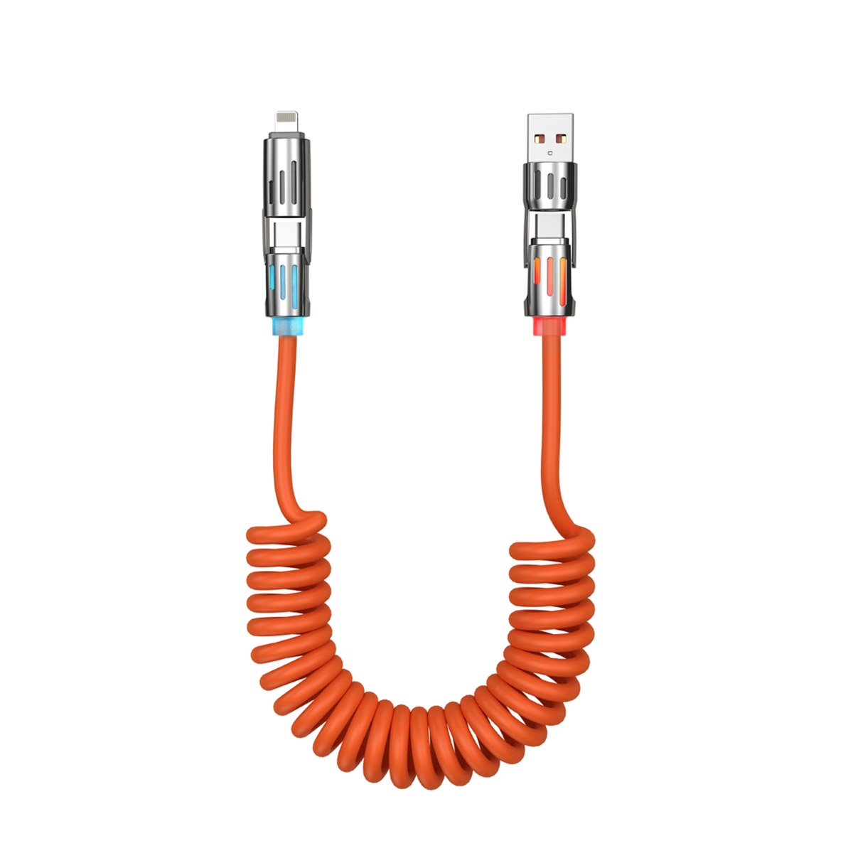 USB type-c orange retractable charger