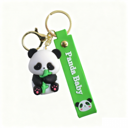  Cute Panda Holding Bamboo Phone Charm, Green