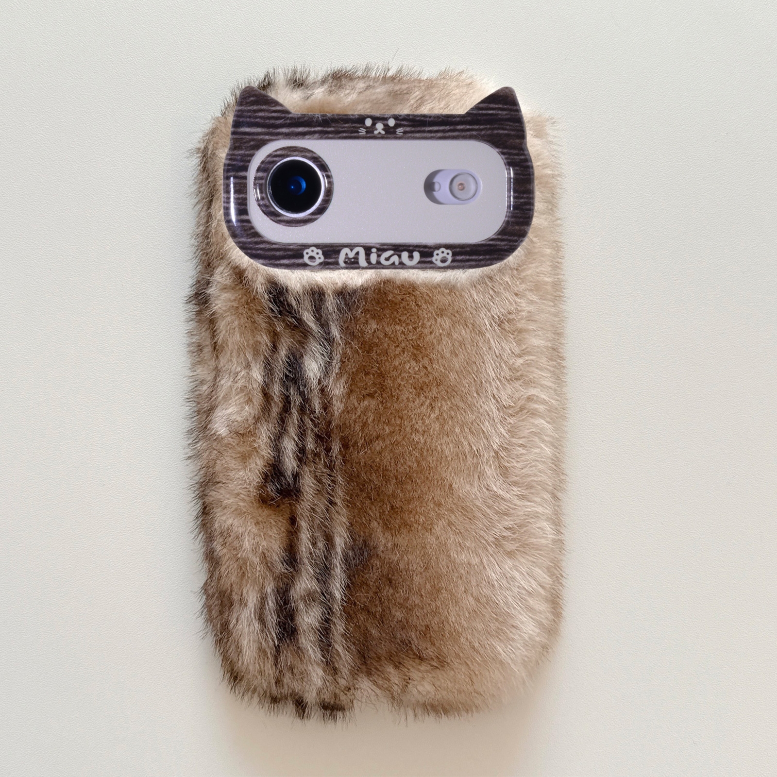 brown plush iPhone Air case