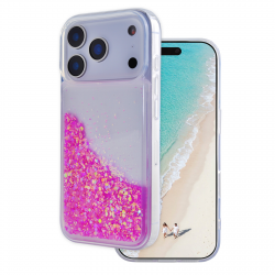 Pink Luminous iPhone 17 Pro Max Case - Glow Liquid with Flowing Glitter