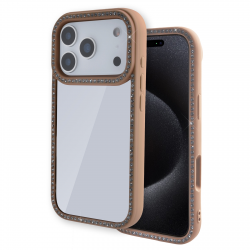  iPhone 17 Pro Double-Sided Rhinestone Case, Brown