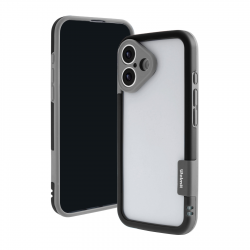  iPhone 16 Bicolor Frame TPU+PC Case, Black-Black