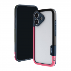  iPhone 16 Bicolor Frame TPU+PC Case, Black - Rose