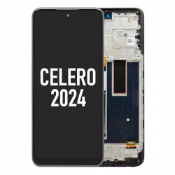 LCD Screen Digitizer Assembly Replacement with Frame for Boost Celero5G 2024/ Celero 3 5G Celero5G 2024 LCD Screen Assembly with Frame