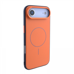  iPhone Air Leather-Wrapped Magnetic Case - Shockproof Hybrid Cover, Orange
