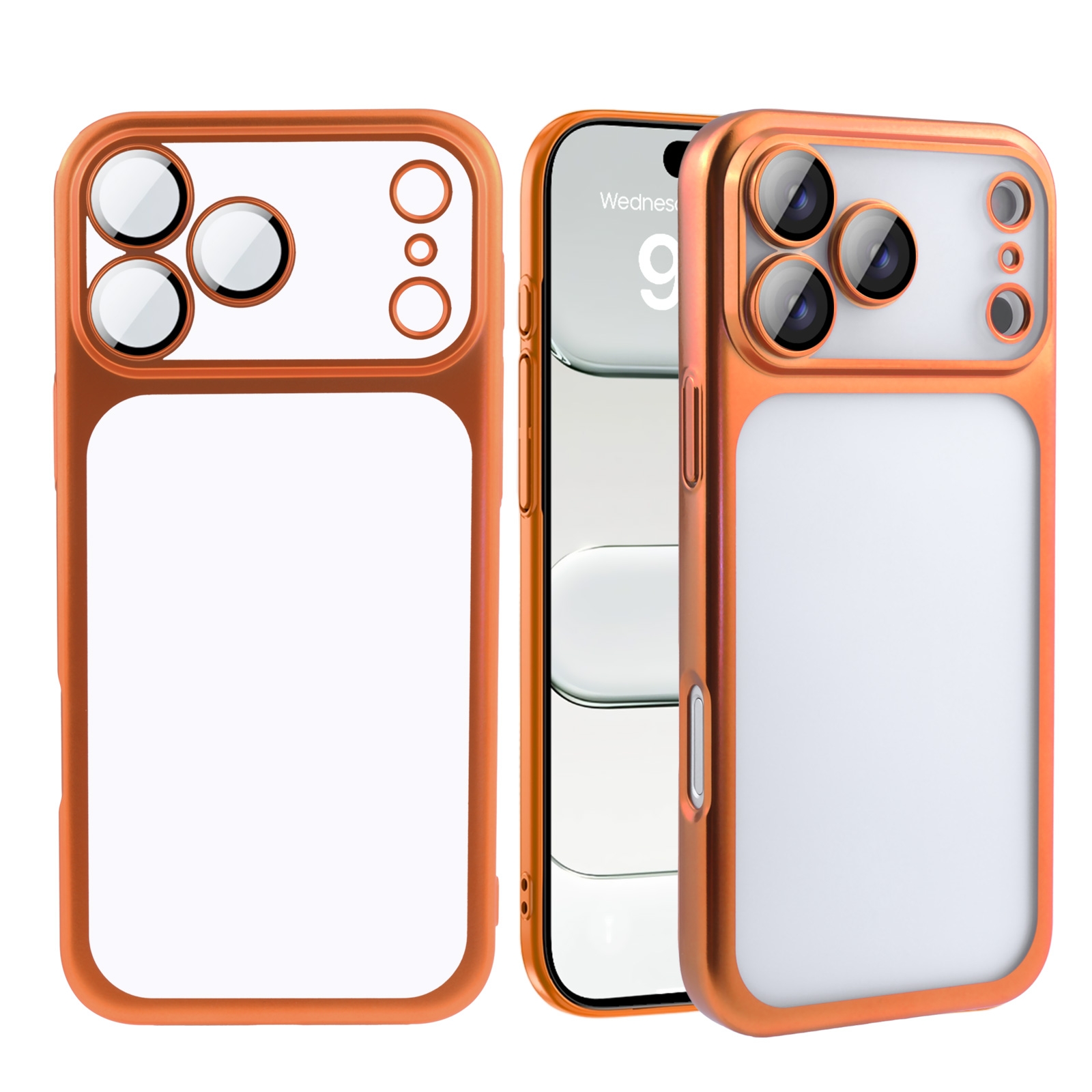 anti-fingerprint frosted phone cover - orange