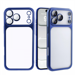  iPhone 17 Pro Electroplated PC Matte Hard Case, Dark Blue