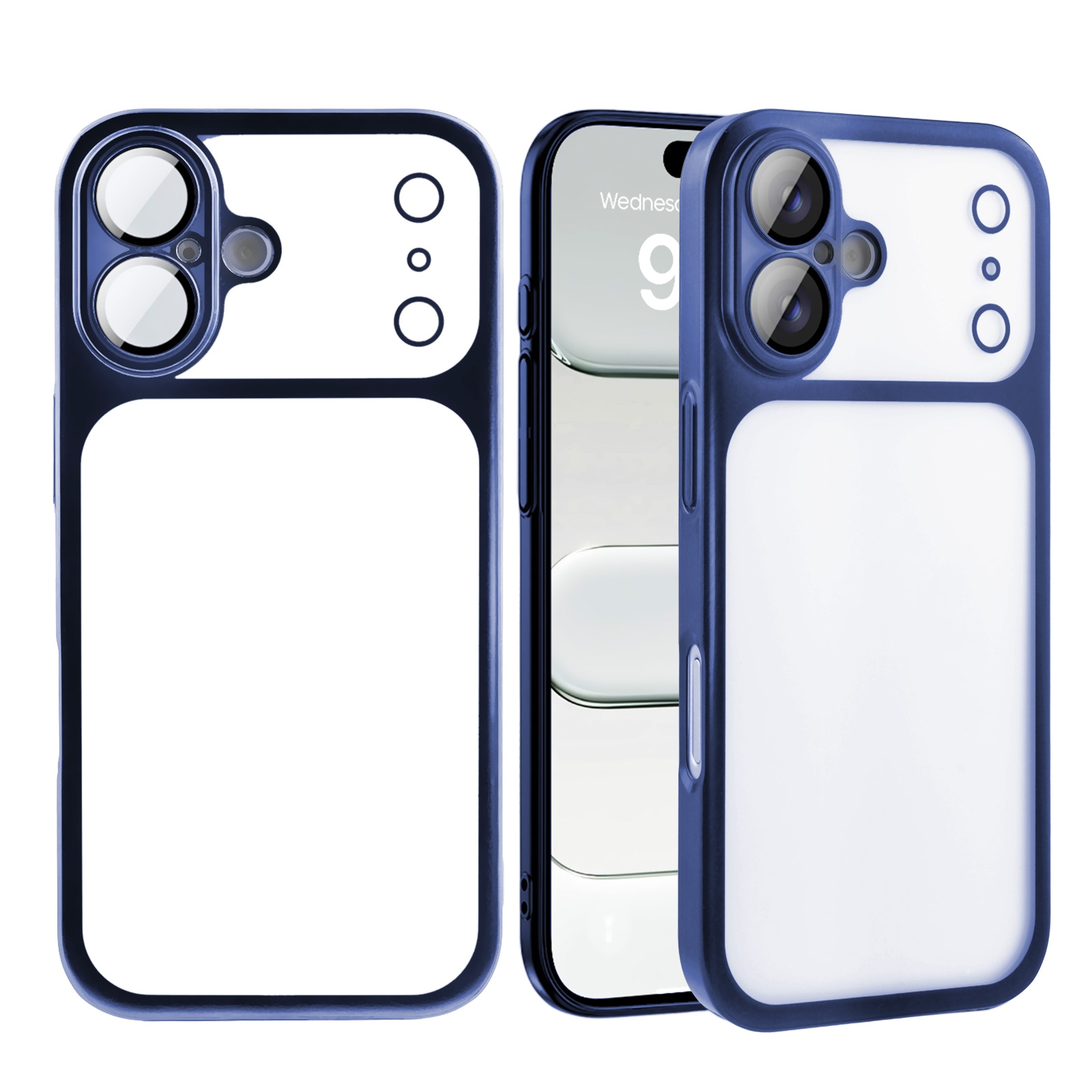 anti-fingerprint frosted phone cover - dark blue