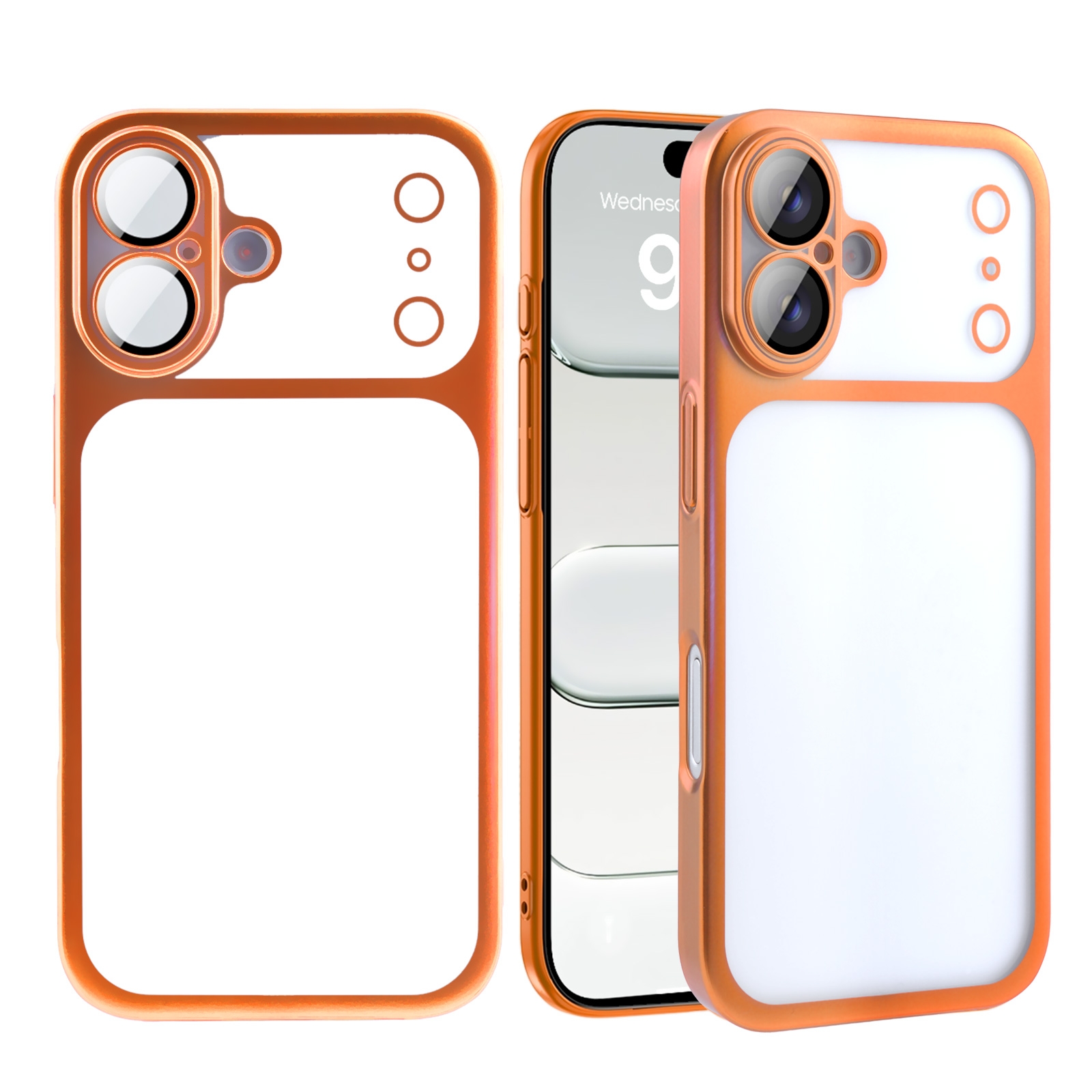 anti-fingerprint frosted phone cover - orange
