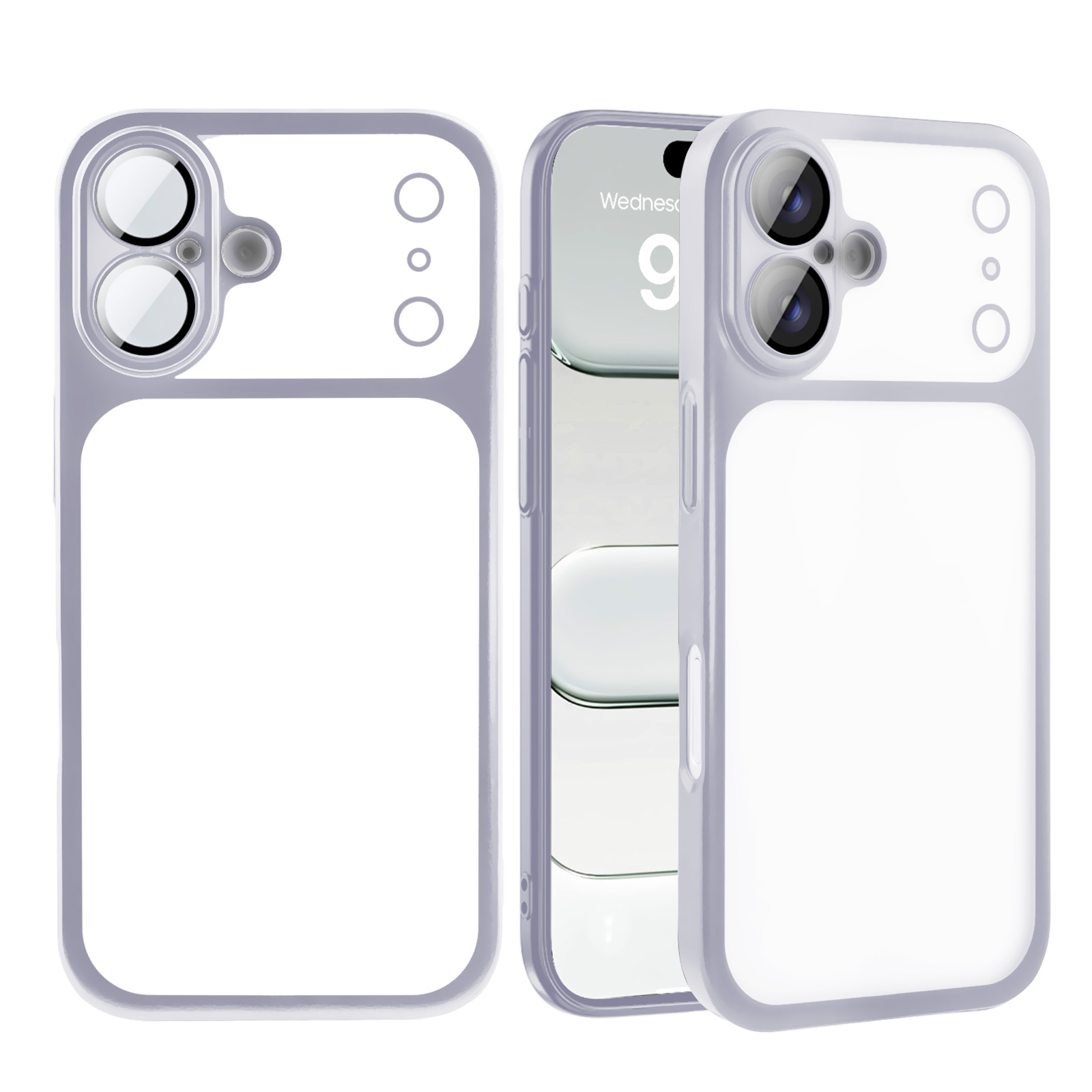 anti-fingerprint frosted phone cover - silver