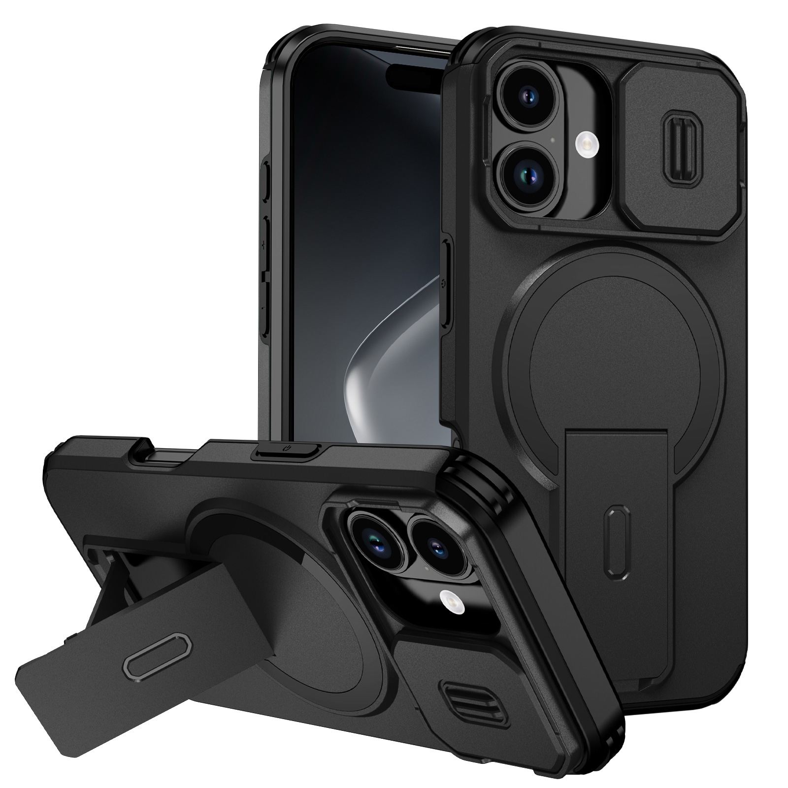 sliding camera lens cover closed black case