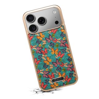 Printed Magnetic Detachable Electroplated Case for iPhone 17 Pro Max, Butterfly Blue
