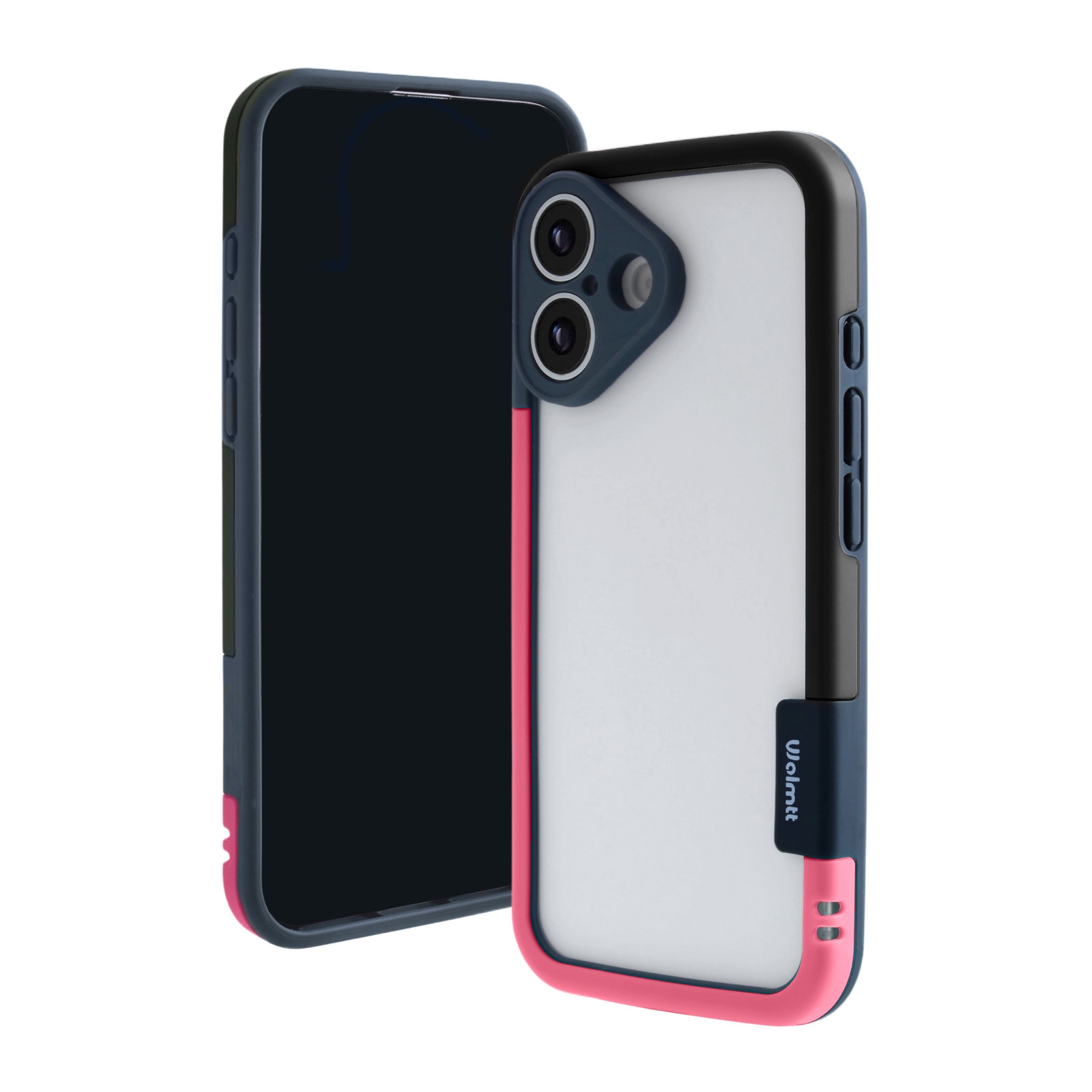 iPhone 16 Plus Bicolor Frame TPU+PC Case, Black - Rose