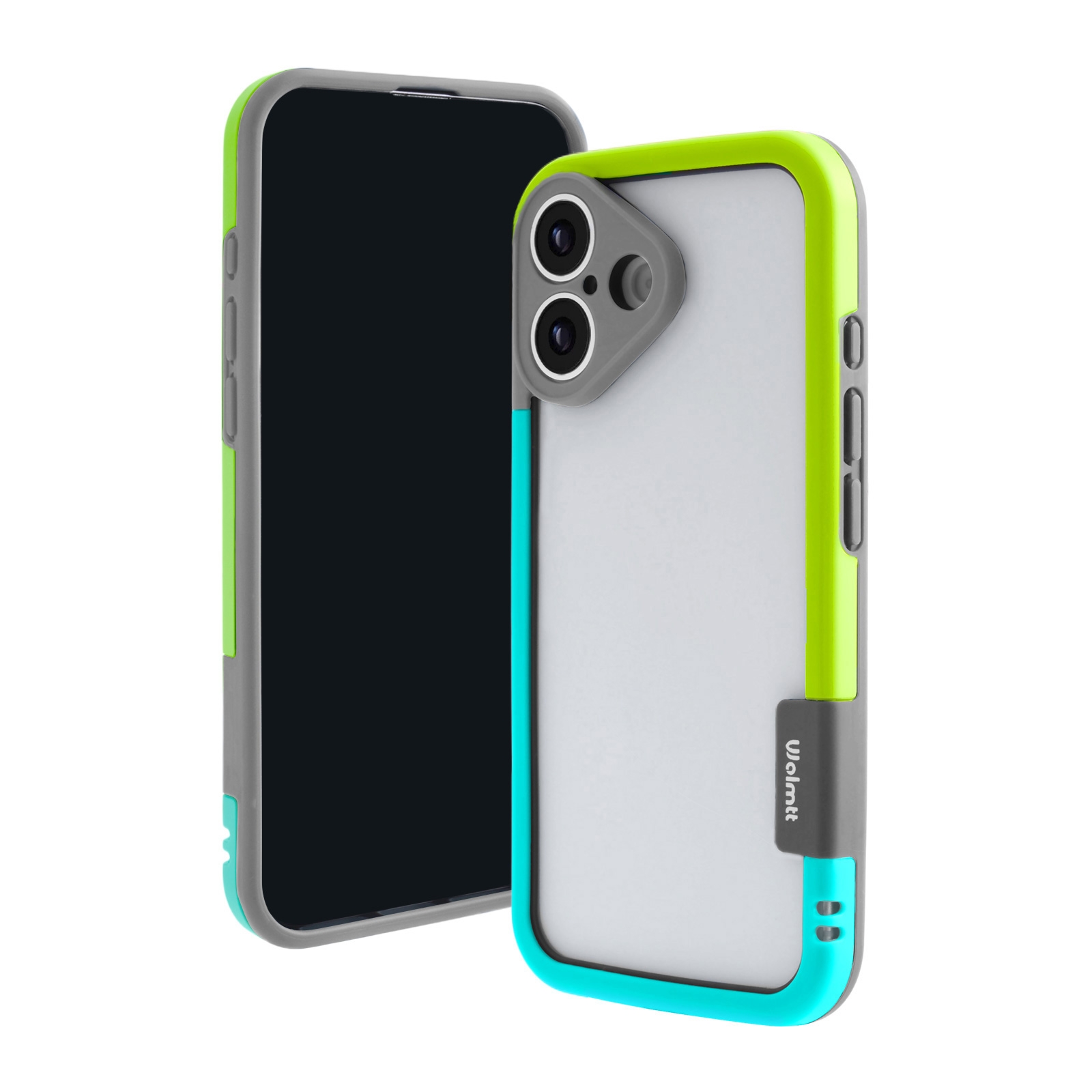 iPhone 16 Plus Bicolor Frame TPU+PC Case, Blue - Green