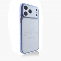  Cute Panda Leather Pattern Back iPhone 17 Pro Max Case - TPU Shockproof Phone Cover, White