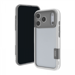  iPhone 17 Pro Bicolor Frame TPU+PC Case, White/Gray