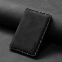  PU Retro Grain N52 Magnetic RFID Blocking Side-Opening Card Holder, Black