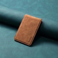  PU Retro Grain N52 Magnetic RFID Blocking Top-Bottom Opening Card Holder, Brown