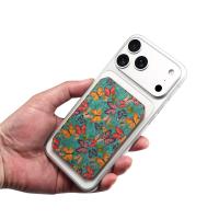  Butterfly Printed RFID Blocking Magnetic Card Holder, Blue