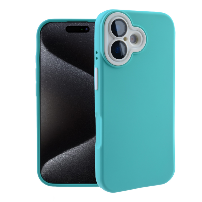  Color Block Silicone Case for iPhone 17 - Color Block Lens Protection, Green