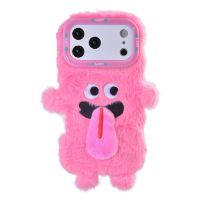 iPhone 17 Pro Max Plush Monster Tongue Phone Case, Pink iPhone 17 Pro Max Plush Monster Tongue Phone Case, Pink