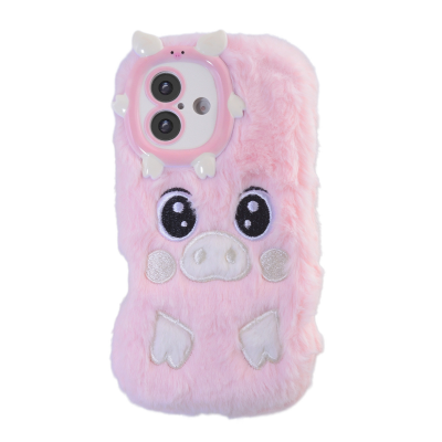 Pink Pig Plush Silicone Phone Case for iPhone 16 – Soft Cute Protective Cover Pink Pig Plush Silicone Phone Case for iPhone 16 – Soft Cute Protective Cover