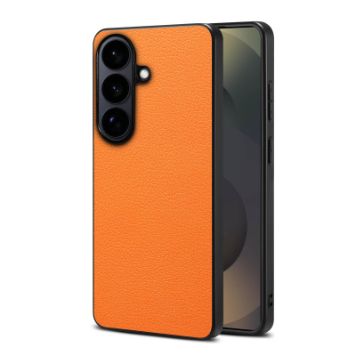  PU A08 Calf-Pattern Back Case for S26 Plus, Orange