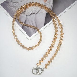 Artificial Strawberry-Shaped Crystal Crossbody Phone Lanyard, Champagne Gold