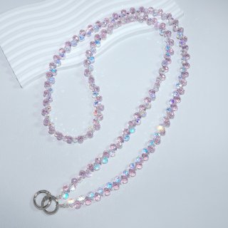 Artificial Strawberry-Shaped Crystal Crossbody Phone Lanyard, Pink