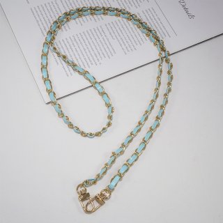 Vintage-Inspired PU Leather Woven Phone Chain, Light Blue