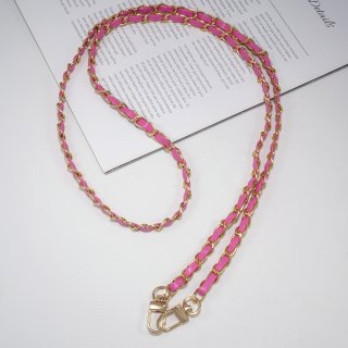 Vintage-Inspired PU Leather Woven Phone Chain, Hot Pink