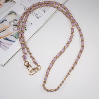 Vintage-Inspired PU Leather Woven Phone Chain, Light Purple